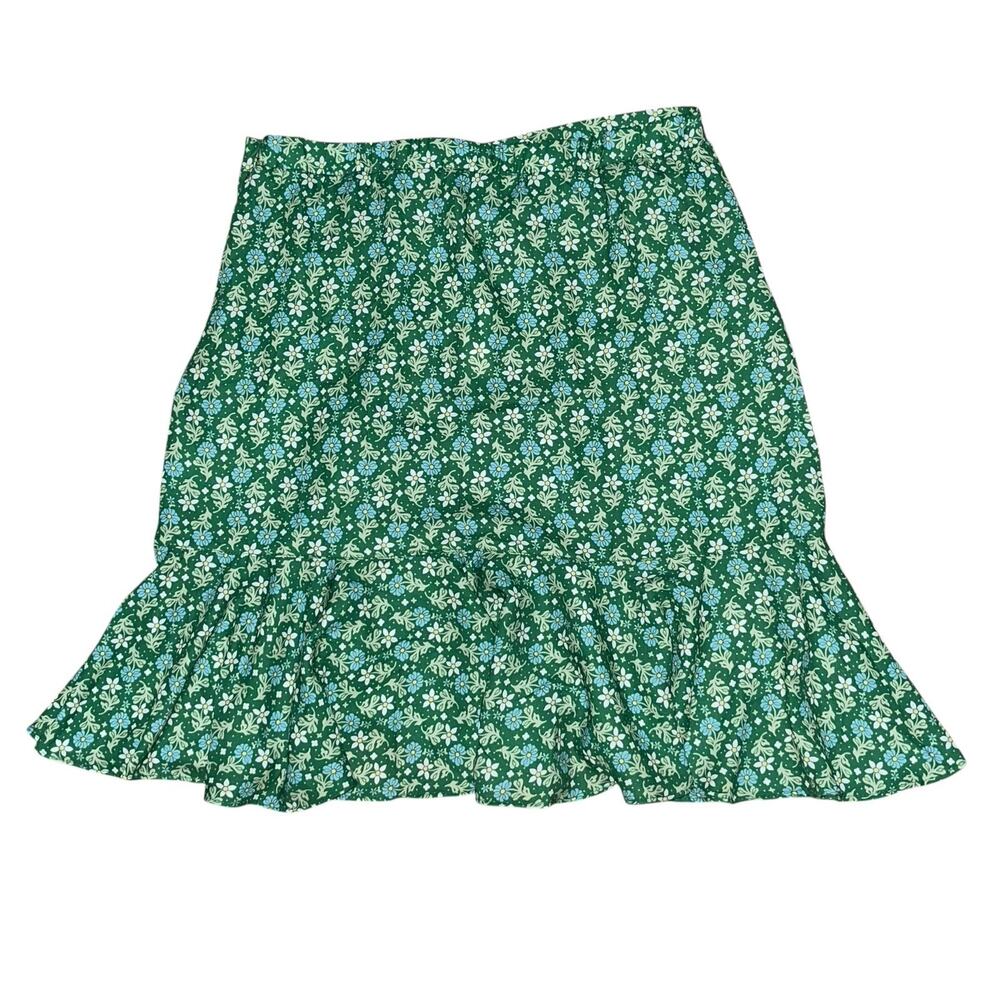 Y2K Floral Mini Skirt Cinched Flounce - Picture 4 of 7